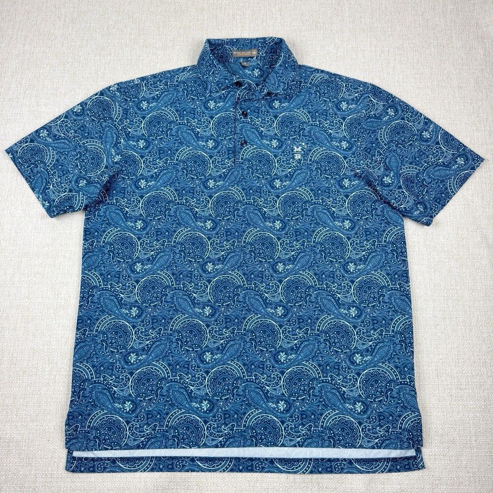 Peter Millar Blue Paisley Polo Shirt